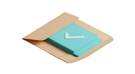 Approvals and confirmations represented by a checkmark on stacked documents in a folder