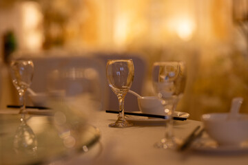 wine glass in a ballroom restaurant
