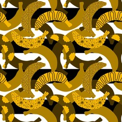 Summer fruit seamless banana pattern for fashion textiles and wrapping paper and kids and party wrapping paper