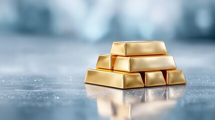 Stack of gold bars symbolizing financial wealth, investment security, and economic prosperity in luxury business and banking concept, Generative AI