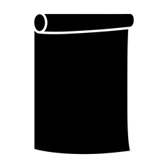 Black scroll paper with curled edge for notes and presentations