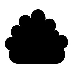 Black fluffy cloud shape with rounded edges on an isolated background