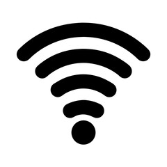 Simple minimalist black and white wifi signal strength icon and illustration
