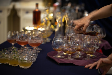 waiter serving champagne