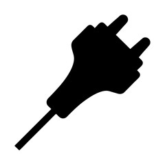 Silhouette of a European type electrical plug suggesting power connection and technology