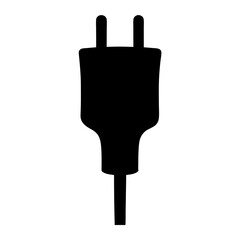 Silhouette of a twoprong electrical power plug to connect appliances