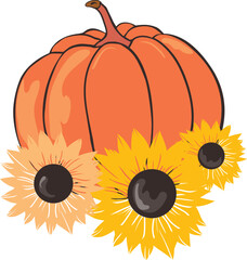 Vector Floral Pumpkin.