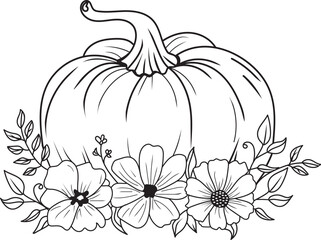 Vector Floral Pumpkin.
