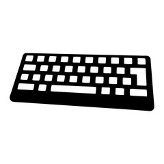 Monochrome Illustration of a Generic Computer Keyboard for User Interface Input