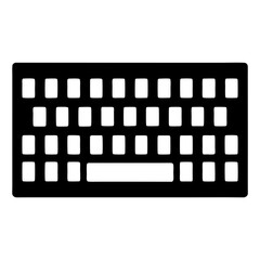 Obraz premium Monochrome keyboard outline illustration depicting a mechanical style key layout in minimalistic form