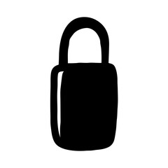 A Simple Black Silhouette of a Padlock Security and Privacy Design