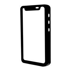 Cartoon Style Smartphone Outline with Blank Screen for Interface Mockups