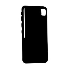 Silhouette of a Phone Case with Camera Opening on Top Right Corner