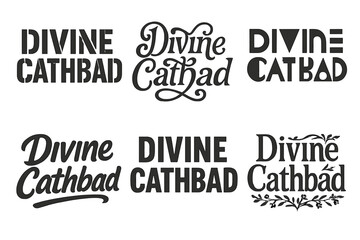 Harmonious Lettering Grid. Divine Cathbad. Set lettering. harmonious lettering variations of the same emblematic concept (Stencil-inspired urban lettering,