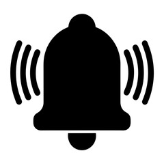 Simple Black Ringing Bell Icon Signifying Notifications or Important Alerts