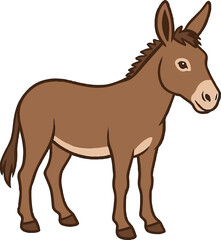 Donkey Vector Illustration Domestic Animal Design Farm Wildlife Graphic