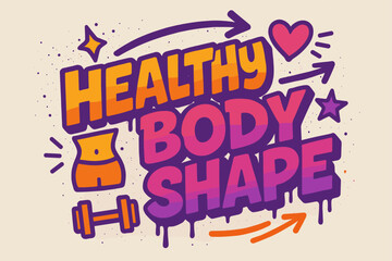 Fototapeta premium Dynamic Fitness Graffiti. Graffiti Simplified ? 