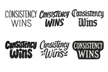 Fototapeta premium Diverse Lettering Styles. Consistency Wins. Set lettering. harmonious lettering variations of the same emblematic concept, each with different artistic