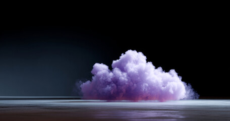 A large cloud of pink smoke billows against a dark background, suggesting an explosion or chemical reaction has occurred