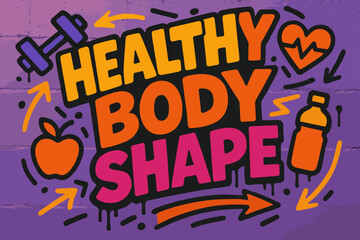 Obraz premium Dynamic Fitness Graffiti. Graffiti Simplified ? 