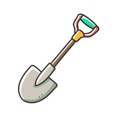 Illustrative vector graphic of a shovel for digging and construction