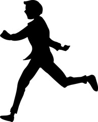 Running Businessman Silhouette
