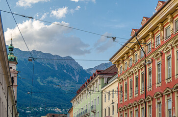 Obraz premium Colorful facades in the old town of Innsbruck, Austria