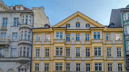 Colorful facades in the old town of Innsbruck, Austria