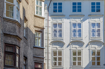 Colorful facades in the old town of Innsbruck, Austria