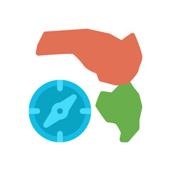 explorer’s map flat icon illustration