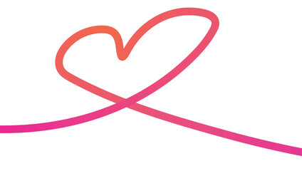 Simple pink hand-drawn heart shape with soft gradient on white canvas