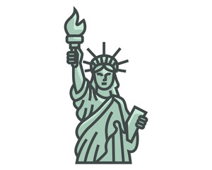 American Statue of Liberty. Flat illustration.