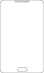 Outline of a modern smartphone with a single physical button at the bottom edge