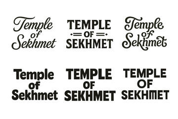 Temple of Sekhmet Lettering. Temple of Sekhmet. Set lettering. harmonious lettering variations of the same emblematic concept, each with different artistic
