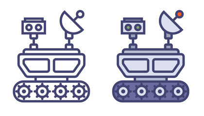 Mars rover for planetary exploration icon. Flat illustration.