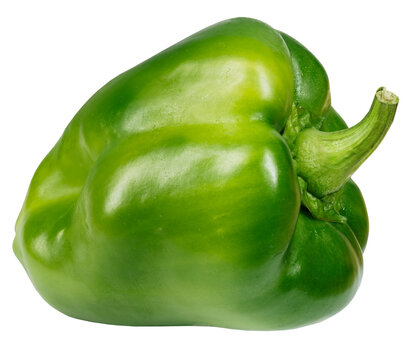 Green bell pepper isolated on transparent background