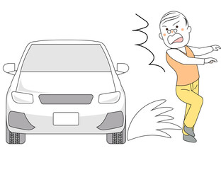 泥はねする自動車