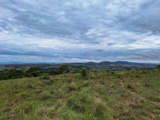 Naklejka premium mountain landscape with clouds