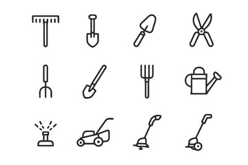 Fototapeta premium Garden Tools Icons.
