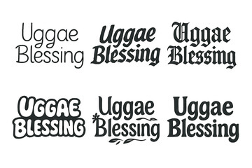 Obraz premium Creative Lettering Variations. Insurance risk. Set Logo of Insurance risk: umbrella over asset gap. harmonious logo variations of the same emblematic concept,
