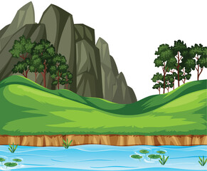 landscape with trees and mountains