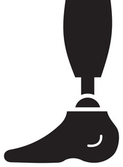 Medical Prosthesis Leg and Foot Solid Glyph Icon