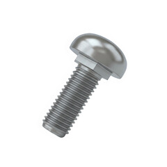 Metal Carriage Bolt Isolated On Black Background
