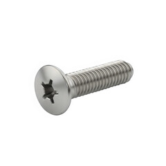 Metal Phillips Head Screw Isolated On A Black Background