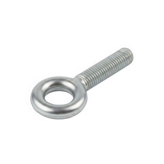 Galvanized Steel Eye Bolt Isolated On Black Background