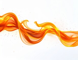 白い背景に浮かぶ炎の波
