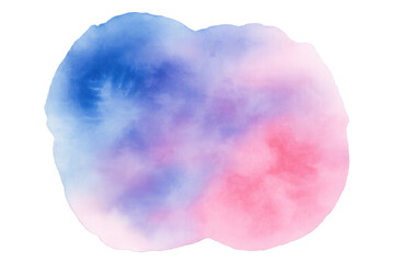 Watercolor splash background combining vibrant blue, purple, and pink paint gradients with transparent background