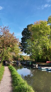 Odiham Hampshire England UK. 27.10.2025. Video. The Basingstoke Canal at Odiham in Hampshire England UK.