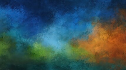 Obraz premium Abstract Artistic Spray Paint Texture In Dynamic Blue Orange and Green Hues Background