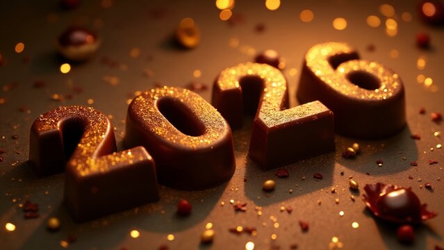 A close-up shot of two chocolate numbers on a table.